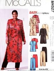 4527 SS-LS MANDARIN TUNIC 3 LENGTHS, PANTS PATTERN 18W-32W